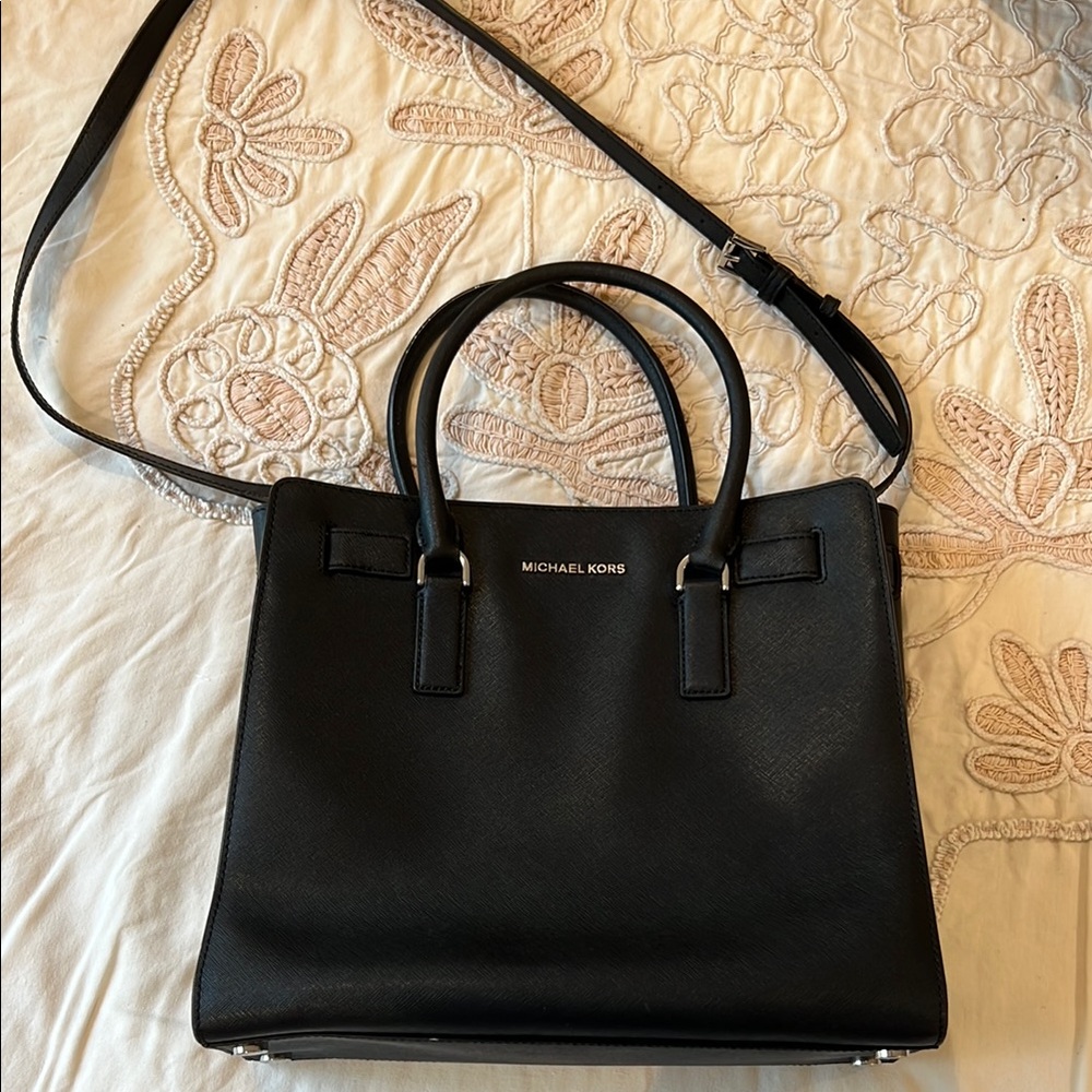 Michael Kors Black Saffiano Leather Satchel Large Size